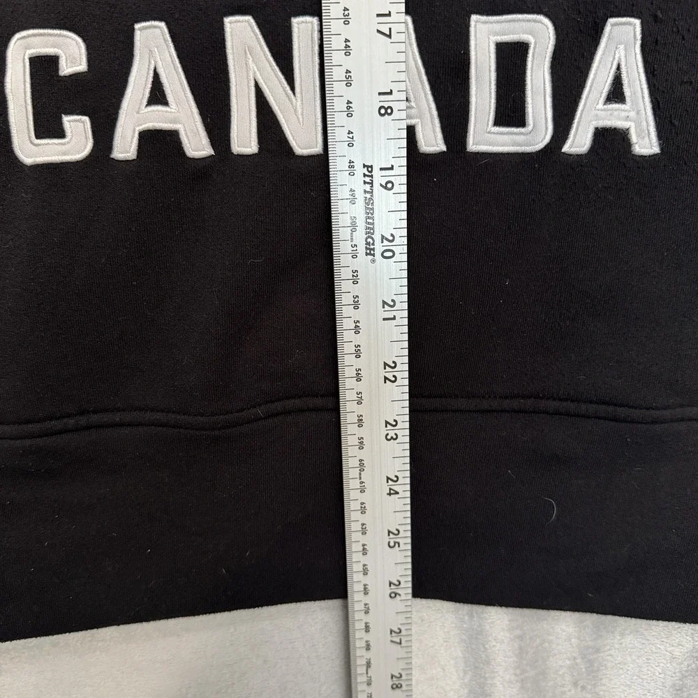 Canada Hoodie Full Zip Mens Large Black‎ Red Adidas Climawarm Olympic Team
